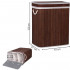 Cos de rufe cu capac si 3 compartimente, sac textil detasabil, 100 litri, 51x32x63 cm, maro [2]