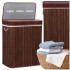 Cos de rufe cu capac si 3 compartimente, sac textil detasabil, 100 litri, 51x32x63 cm, maro [9]