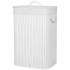 Cos de rufe cu capac, din bambus cu sac textil detasabil, 72 litri, 40x28x60 cm, alb [10]