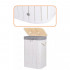 Cos de rufe cu capac, din bambus cu sac textil detasabil, 72 litri, 40x28x60 cm, alb si gri [3]