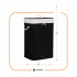 Cos de rufe cu capac, din bambus cu sac textil detasabil, 72 litri, 40x30x60 cm, negru [3]