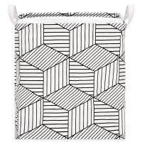 Cos depozitare haine sau jucarii, 40x35x25cm, bumbac si in, 35 l, alb si negru Cos depozitare haine sau jucarii, 40x35x25cm, bumbac si in, 35 l, alb si negru