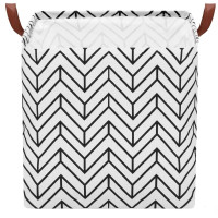 Cos depozitare haine sau jucarii, 36x36x36cm, bumbac si in, 36 l, zig-zag, alb Cos depozitare haine sau jucarii, 36x36x36cm, bumbac si in, 36 l, zig-zag, alb