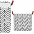 Cos depozitare haine sau jucarii, 36x36x36cm, bumbac si in, 36 l, zig-zag, alb [8]