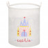 Cos depozitare haine sau jucarii, 45x35cm, bumbac si in, 55 l, castel, crem [5]