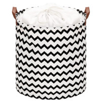 Cos depozitare haine sau jucarii, 45x35cm, bumbac si in, 55 l, zig zag, crem Cos depozitare haine sau jucarii, 45x35cm, bumbac si in, 55 l, zig zag, crem