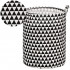 Cos depozitare haine sau jucarii, 45x35cm, bumbac si in, 55 l, triunghiuri, negru alb [3]