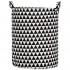 Cos depozitare haine sau jucarii, 45x35cm, bumbac si in, 55 l, triunghiuri, negru alb [4]