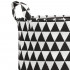 Cos depozitare haine sau jucarii, 45x35cm, bumbac si in, 55 l, triunghiuri, negru alb [6]