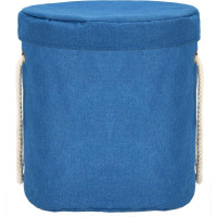 Cos depozitare haine sau jucarii, 30x30cm, bumbac si in, 27 l, albastru Cos depozitare haine sau jucarii, 30x30cm, bumbac si in, 27 l, albastru