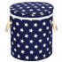 Cos depozitare haine sau jucarii, 40x35cm, bumbac si in, 43 l, albastru marin [13]
