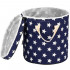 Cos depozitare haine sau jucarii, 40x35cm, bumbac si in, 43 l, albastru marin [15]