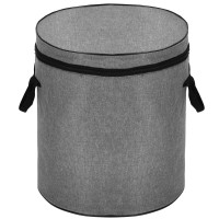 Cos depozitare haine sau jucarii, 40x33cm, bumbac si in, 43 l, gri Cos depozitare haine sau jucarii, 40x33cm, bumbac si in, 43 l, gri