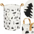 Cos depozitare haine sau jucarii, 45x35cm, bumbac si in, 43 l, animale padure [4]