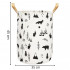 Cos depozitare haine sau jucarii, 45x35cm, bumbac si in, 43 l, animale padure [10]