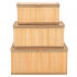 Set 3 cutii organizatoare din bambus, cu capac, diverse dimensiuni, maro [3]
