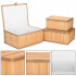 Set 3 cutii organizatoare din bambus, cu capac, diverse dimensiuni, maro [20]