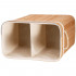 Cos de rufe din bambus cu capac, 2 compartimente, sac detasabil, volum 100L, 53x32x62cm, maro [11]