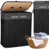 Cos de rufe din bambus cu capac, 2 compartimente, sac detasabil, volum 100L, 54x34x60cm, negru [2]