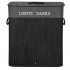 Cos de rufe din bambus cu capac, 2 compartimente, sac detasabil, volum 100L, 54x34x60cm, negru [22]