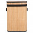 Cos de rufe din bambus cu capac, sac detasabil, volum 72L, 42x33x60cm, maro [18]