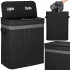 Cos de rufe din bambus cu capac, 2 compartimente, sac detasabil, volum 100L, 54x35x60cm, negru [3]