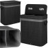 Cos de rufe din bambus cu capac, 2 compartimente, sac detasabil, volum 100L, 54x35x60cm, negru [5]