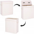 Cos de rufe din bambus cu capac, 2 compartimente, sac detasabil, volum 100L, 54x35x60cm, alb [14]