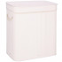 Cos de rufe din bambus cu capac, 2 compartimente, sac detasabil, volum 100L, 54x35x60cm, alb [15]