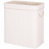 Cos de rufe din bambus cu capac, 2 compartimente, sac detasabil, volum 100L, 54x35x60cm, alb [16]