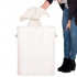 Cos de rufe din bambus cu capac, 2 compartimente, sac detasabil, volum 100L, 54x35x60cm, alb [9]