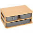 Cutie organizare din bambus, cu 3 sertare detasabile, 16x36x23cm, maro [22]