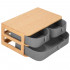 Cutie organizare din bambus, cu 3 sertare detasabile, 16x36x23cm, maro [7]