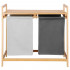Cos de rufe din bambus, cu 2 saci detasabili, raft superior, capacitate de 40L per sac, 67x36x70cm, maro [19]