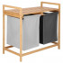 Cos de rufe din bambus, cu 2 saci detasabili, raft superior, capacitate de 40L per sac, 67x36x70cm, maro [8]