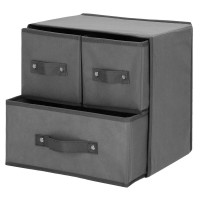 Organizator dulap tip lada cu 3 sertare, 31x31x22cm, gri inchis Organizator dulap tip lada cu 3 sertare, 31x31x22cm, gri inchis