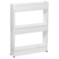 Sistem rafturi de depozitare Sersimo HA110 cu roti pentru bucatarie sau baie cu 3 polite, alb