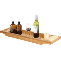 Raft cu tava pentru cada din bambus natural Sersimo 1022, fixa, 70x15cm