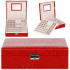 (DL) Cutie depozitare si organizare bijuterii, MDF, piele ecologica, 26 x 26 x 8,5cm, rosu [20]