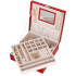 (DL) Cutie depozitare si organizare bijuterii, MDF, piele ecologica, 26 x 26 x 8,5cm, rosu [26]