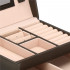 (DL) Cutie depozitare si organizare bijuterii, piele ecologica + piele intoarsa, 17,5 x 14 x 12,5 cm, maro inchis [21]