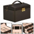 (DL) Cutie depozitare si organizare bijuterii, piele ecologica + piele intoarsa, 17,5 x 14 x 12,5 cm, maro inchis [25]