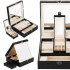 (DL) Cutie depozitare si organizare bijuterii, MDF, piele ecologica, 25 x 25 x 8,5cm, negru [18]