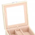 (DL) Cutie depozitare si organizare bijuterii, piele ecologica + velur, 16 x 16 x 11cm, crem [14]