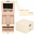 (DL) Cutie depozitare si organizare bijuterii, piele ecologica + velur, 16 x 16 x 11cm, crem [25]