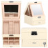(DL) Cutie depozitare si organizare bijuterii, piele ecologica + velur, 16 x 16 x 11cm, crem [27]