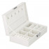 (DL) Cutie depozitare si organizare bijuterii, MDF, piele ecologica, 21 x 21 x 16cm, alb perla [13]