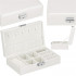 (DL) Cutie depozitare si organizare bijuterii, MDF, piele ecologica, 21 x 21 x 16cm, alb perla [19]
