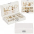 (DL) Cutie depozitare si organizare bijuterii, MDF, piele ecologica, 21 x 21 x 16cm, alb perla [31]