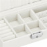(DL) Cutie depozitare si organizare bijuterii, MDF, piele ecologica, 21 x 21 x 16cm, alb perla [7]